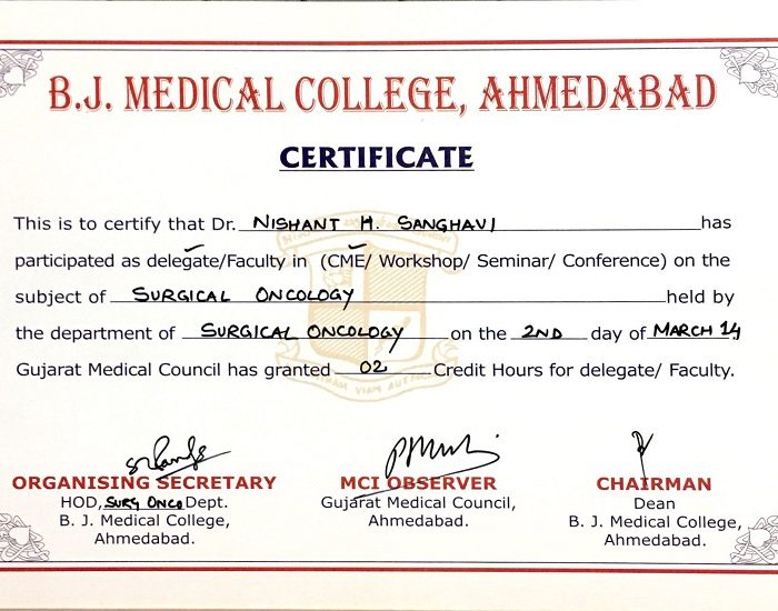 Dr. Nishanth surgical oncology